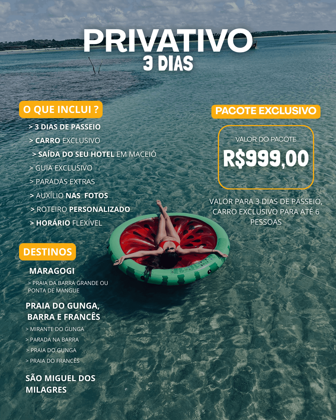 Piscinas naturais com água cristalina